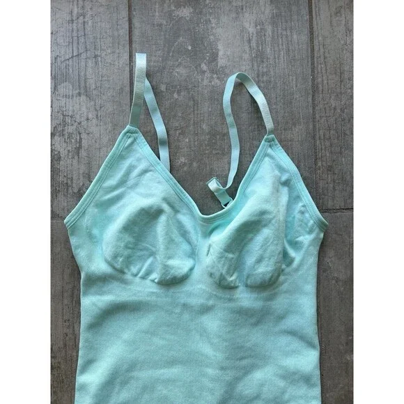 One Piece Tummy Control Seamless Thong Bodysuit Shaping Tank Top Slimming Mint M - Picture 10 of 15